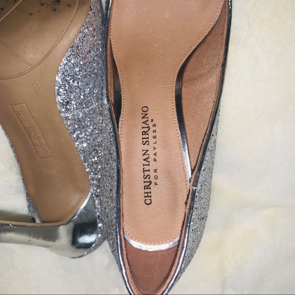 Christian Siriano Silver Glitter Heels Size 9 - Picture 4 of 4